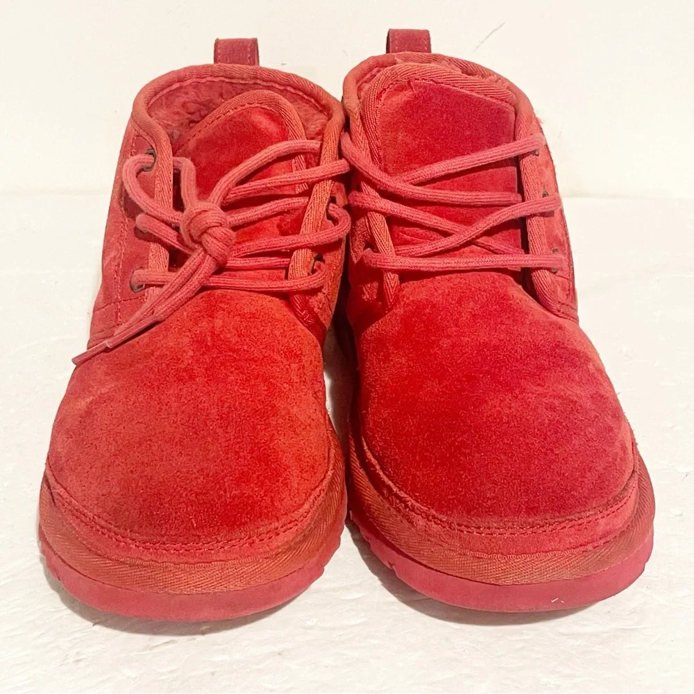 UGG Mens Size 6‎ Neumel Samba Red Suede Sheep Wool Ankle Boots